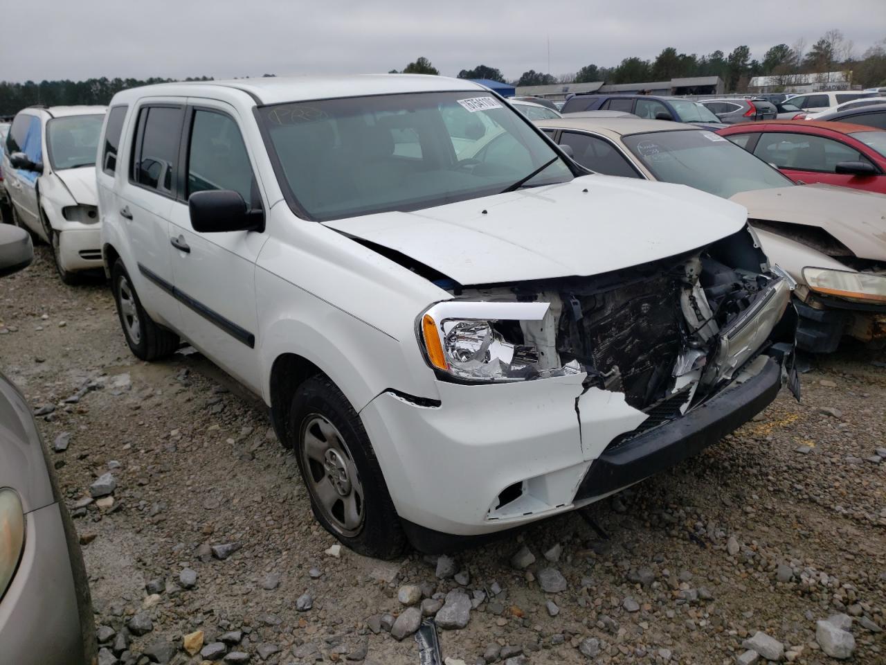 HONDA PILOT LX 2014 with VIN 5FNYF4H24EB022137 - Photo from auction