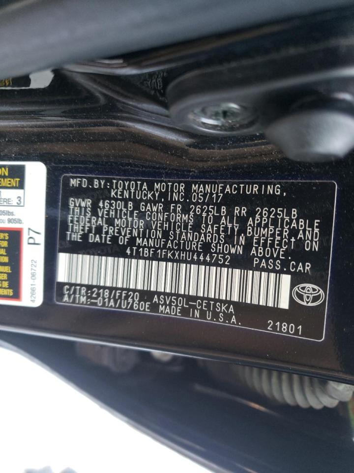 Photo 10 from auction – 2017 TOYOTA CAMRY LE with VIN 4T1BF1FKXHU444752