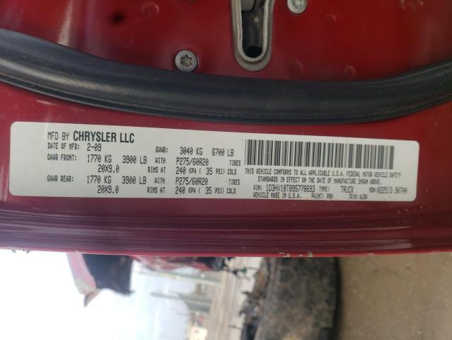 Photo 10 from auction – 2009 DODGE RAM 1500 with VIN 1D3HV18T89S778693