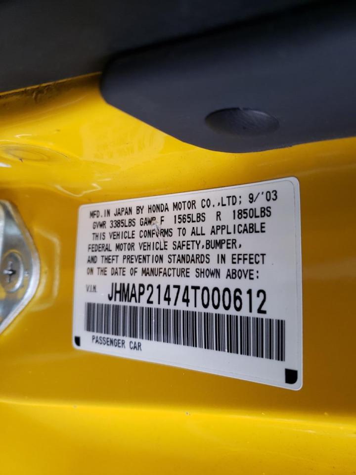 Photo 10 from auction – 2004 HONDA S2000 with VIN JHMAP21474T000612