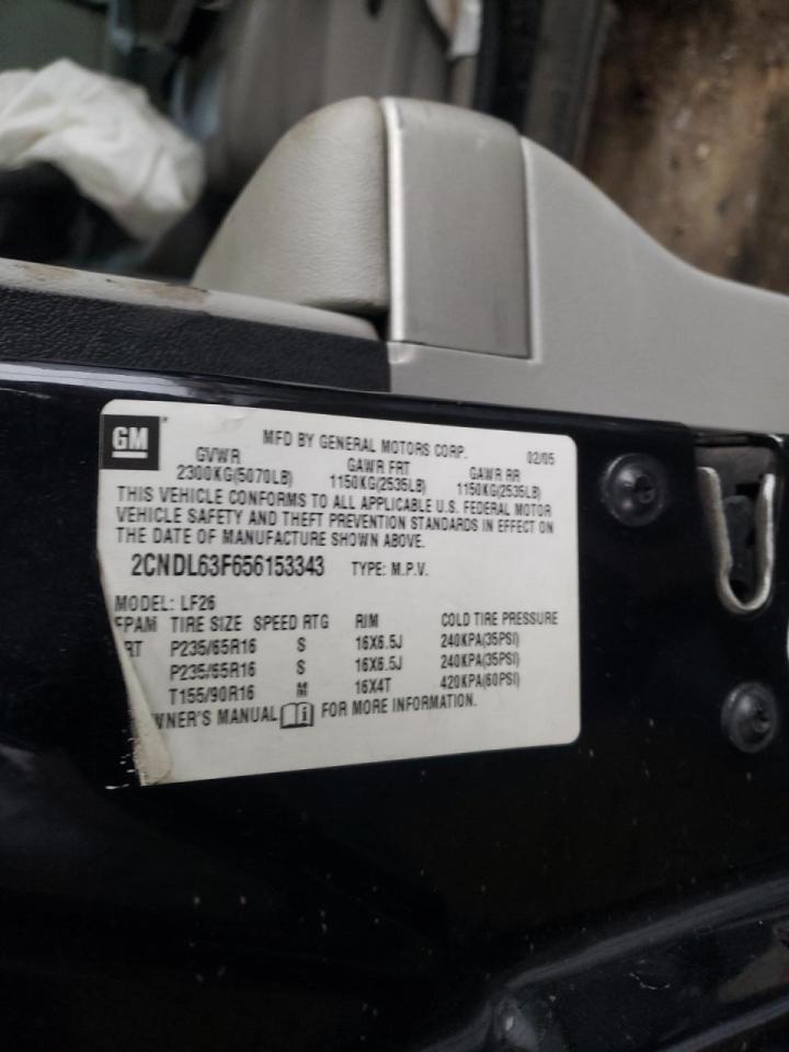 Photo 10 from auction – 2005 CHEVROLET EQUINOX with VIN 2CNDL63F656153343