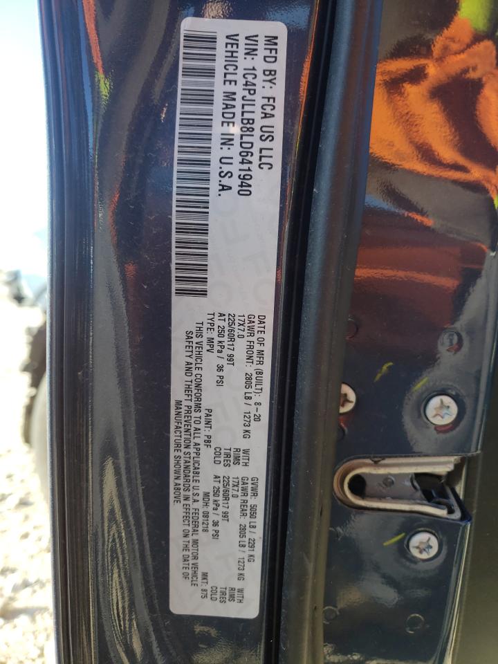 Photo 10 from auction – 2020 JEEP CHEROKEE L with VIN 1C4PJLLB8LD641940