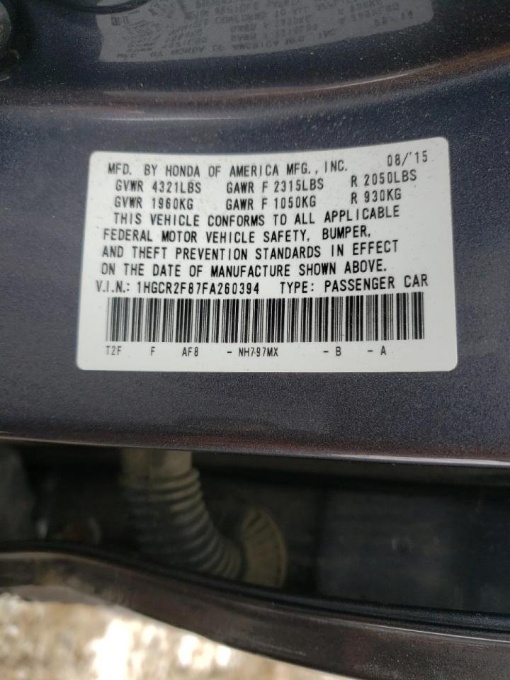 Photo 10 from auction – 2015 HONDA ACCORD EXL with VIN 1HGCR2F87FA260394
