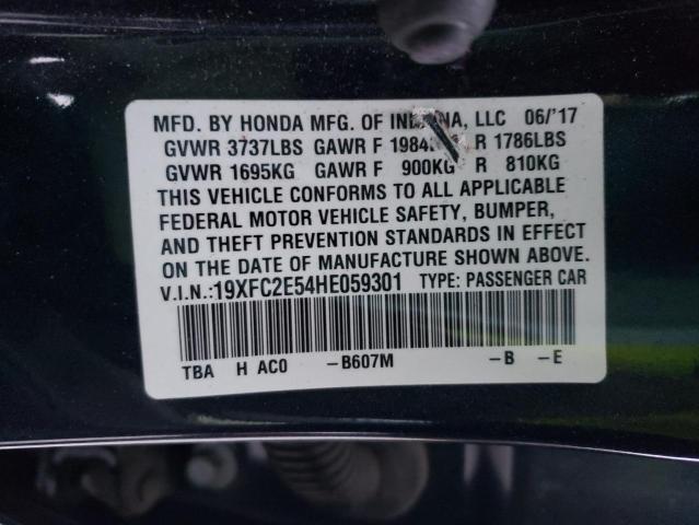 Photo 10 from auction – 2017 HONDA CIVIC LX with VIN 19XFC2E54HE059301