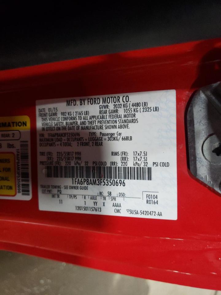 Photo 10 from auction – 2015 FORD MUSTANG with VIN 1FA6P8AM3F5350696