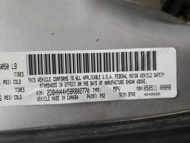 Photo 10 from auction – 2008 DODGE GRAND CARA with VIN 2D8HN44H58R802770