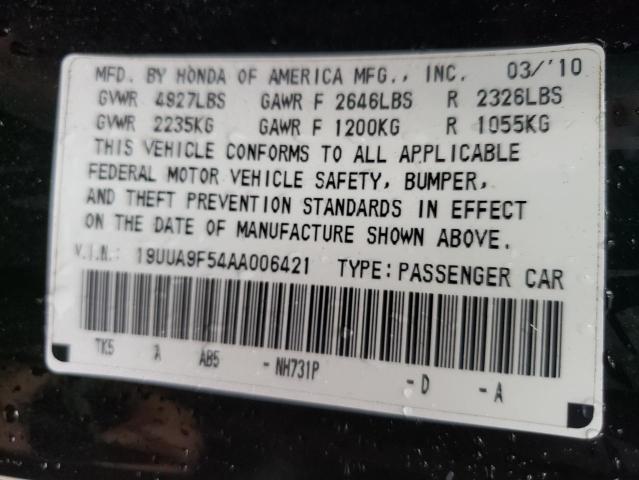 Photo 10 from auction – 2010 ACURA TL with VIN 19UUA9F54AA006421