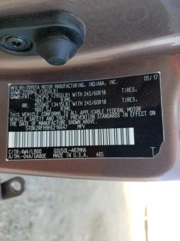 Photo 10 from auction – 2017 TOYOTA HIGHLANDER with VIN 5TDKZRFH9HS216647