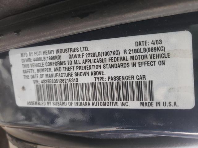Photo 10 from auction – 2003 SUBARU LEGACY L with VIN 4S3BE635136215313