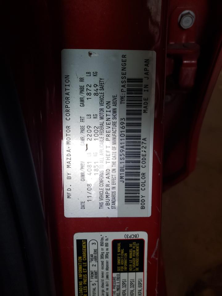 Photo 10 from auction – 2010 MAZDA 3 S with VIN JM1BL1S59A1101693