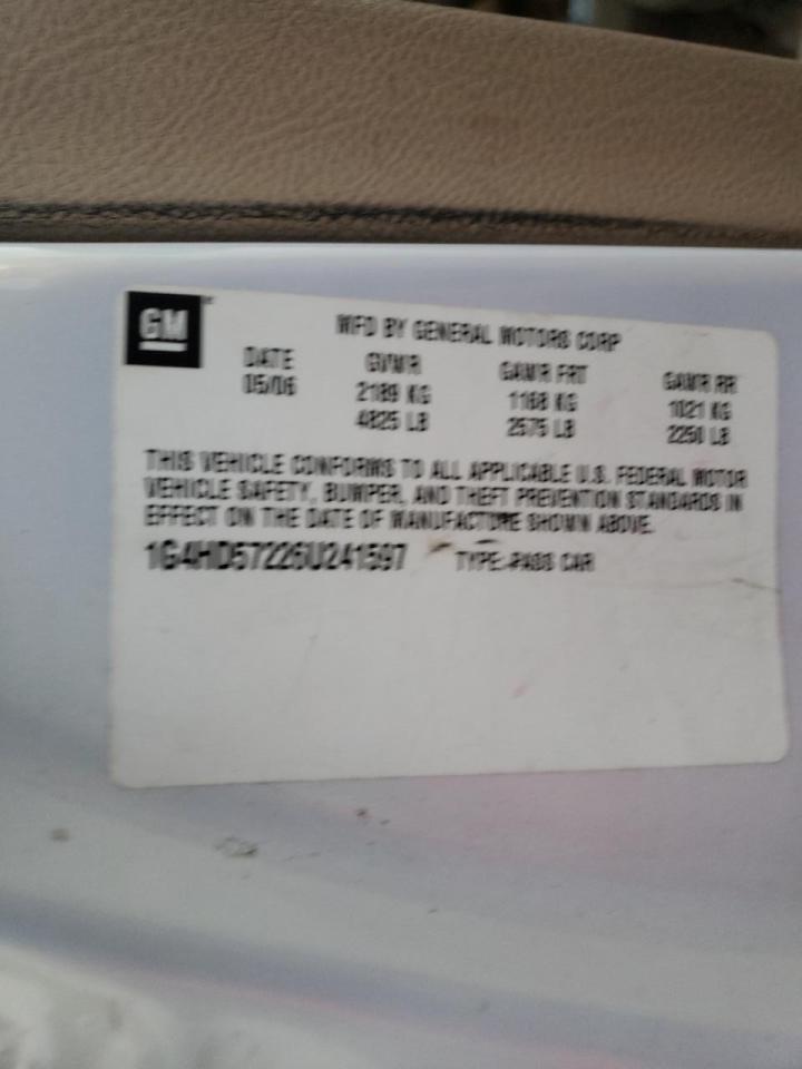 Photo 10 from auction – 2006 BUICK LUCERNE CX with VIN 1G4HD57226U241597