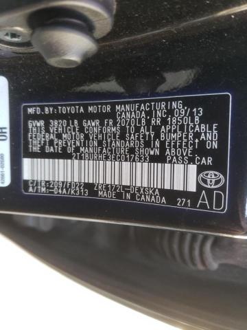 Zdjęcie 10 z aukcji – 2014 TOYOTA COROLLA L z VIN 2T1BURHE3EC017633