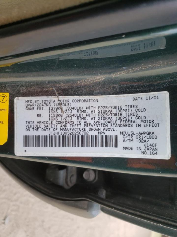Photo 10 from auction – 2002 LEXUS RX 300 with VIN JTJHF10U520250702