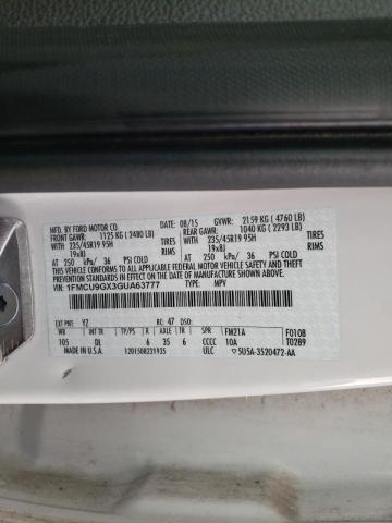 Photo 10 from auction – 2016 FORD ESCAPE SE with VIN 1FMCU9GX3GUA63777