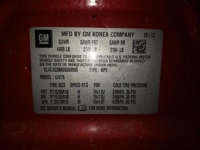 Photo 10 from auction – 2014 BUICK ENCORE with VIN KL4CJGSB6EB569880