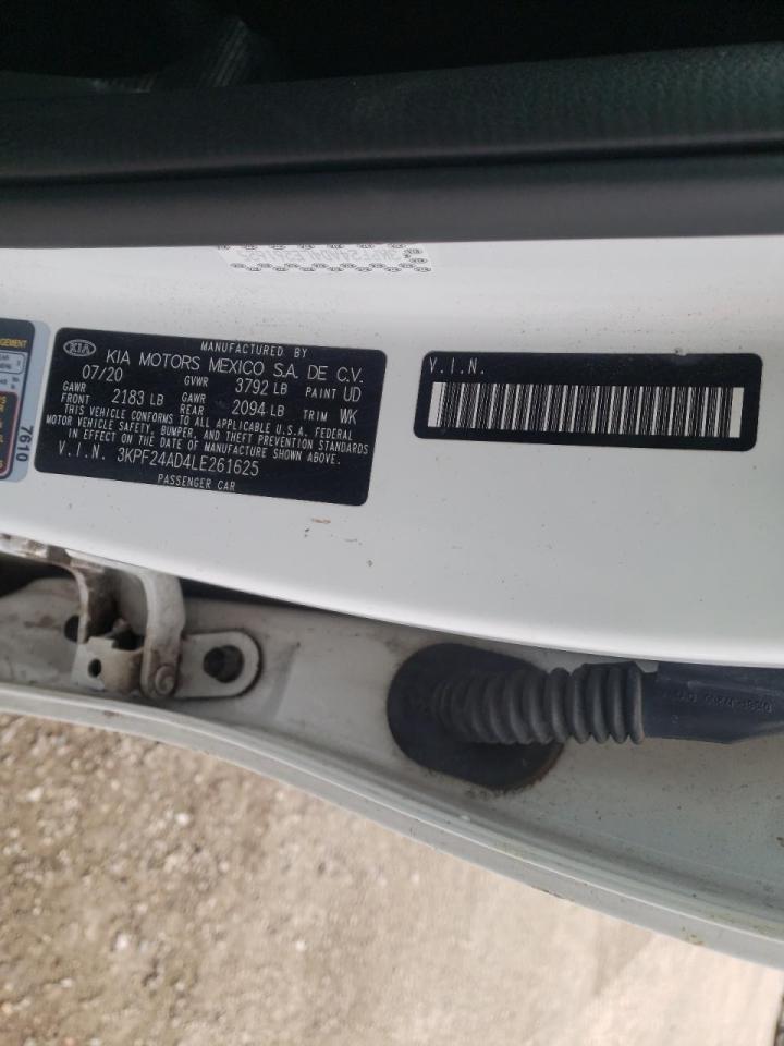 Photo 10 from auction – 2020 KIA FORTE FE with VIN 3KPF24AD4LE261625