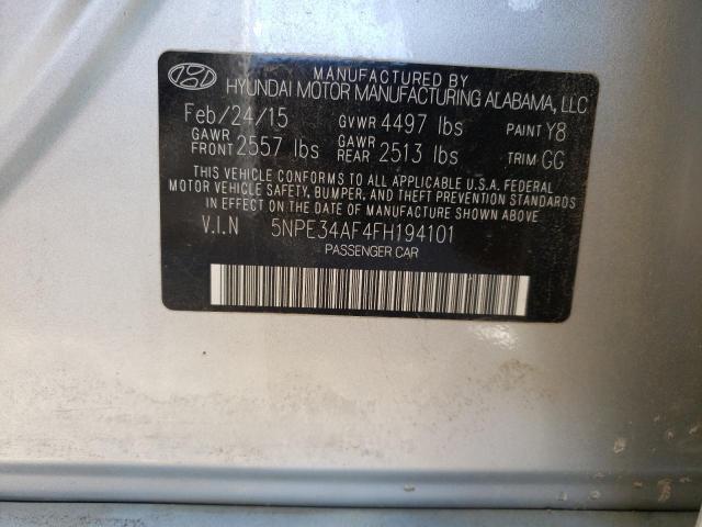 Photo 10 from auction – 2015 HYUNDAI SONATA SPO with VIN 5NPE34AF4FH194101