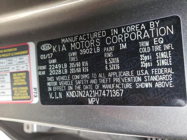Photo 10 from auction – 2017 KIA SOUL with VIN KNDJN2A21H7471367