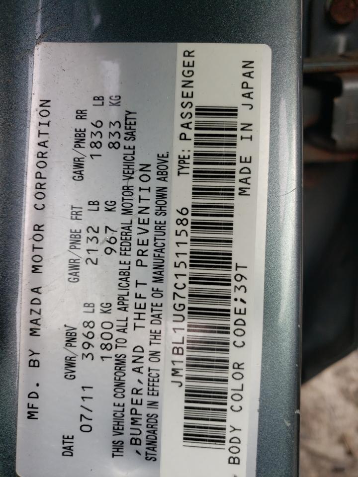 Foto 10 de la subasta – 2012 MAZDA 3 I con VIN JM1BL1UG7C1511586