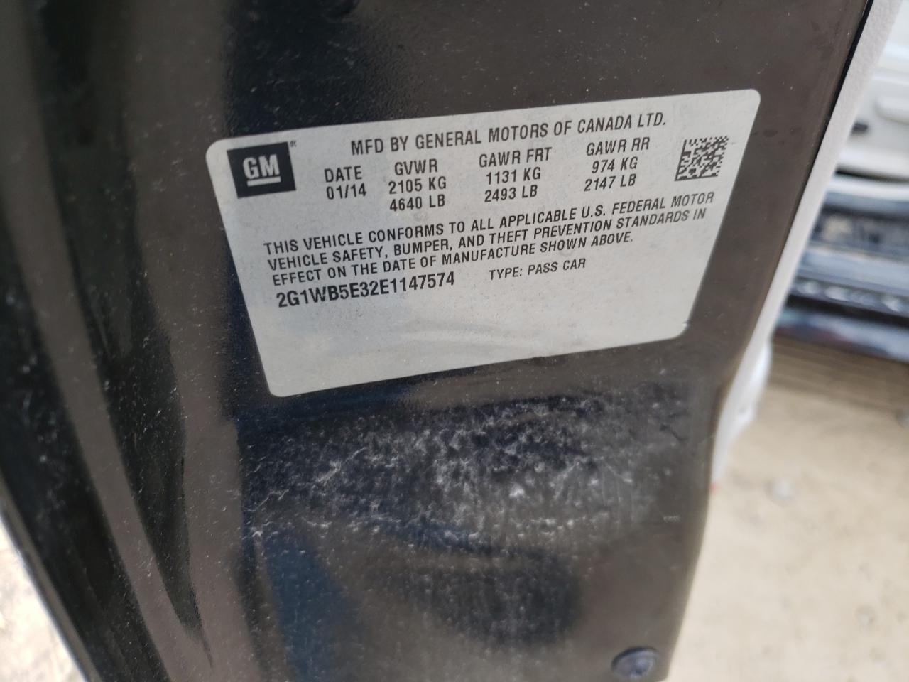 Photo 10 from auction – 2014 CHEVROLET IMPALA LIM with VIN 2G1WB5E32E1147574