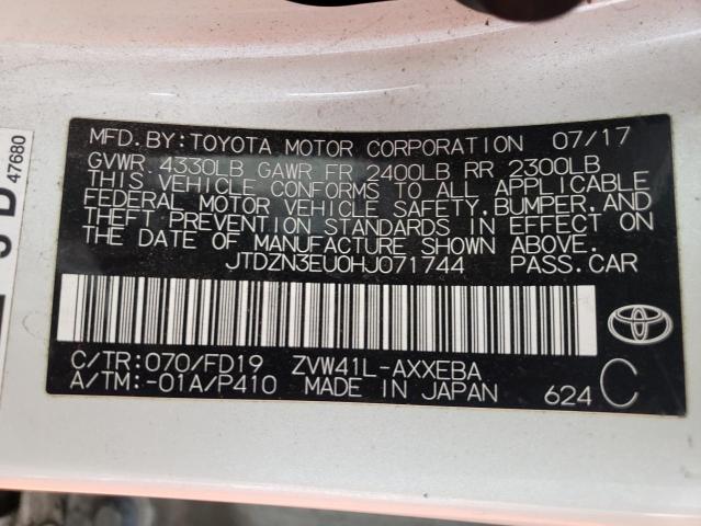 Photo 10 from auction – 2017 TOYOTA PRIUS V with VIN JTDZN3EU0HJ071744