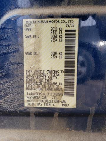 Photo 10 from auction – 2016 NISSAN LEAF SV with VIN 1N4BZ0CP2GC313895