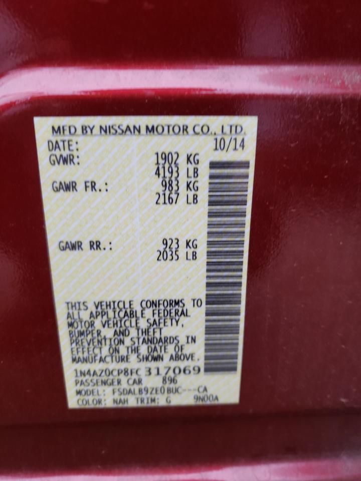 Photo 10 from auction – 2015 NISSAN LEAF S with VIN 1N4AZ0CP8FC317069
