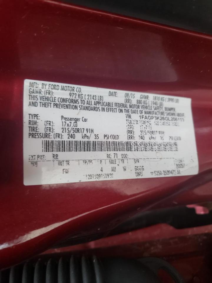 Photo 10 from auction – 2016 FORD FOCUS SE with VIN 1FADP3K26GL206113