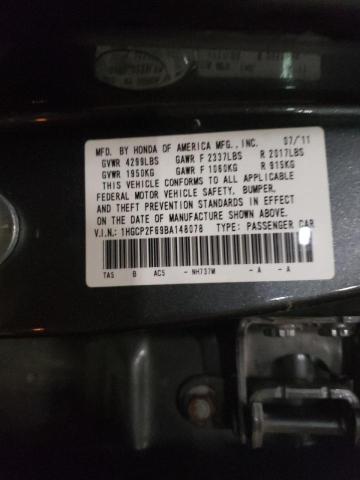 Photo 10 from auction – 2011 HONDA ACCORD SE with VIN 1HGCP2F69BA148078