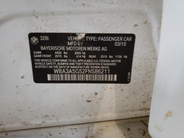 Photo 10 from auction – 2015 BMW 328 I with VIN WBA3A5G52FNS86211