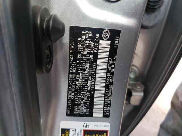Photo 10 from auction – 2016 TOYOTA AVALON XLE with VIN 4T1BK1EB5GU214242