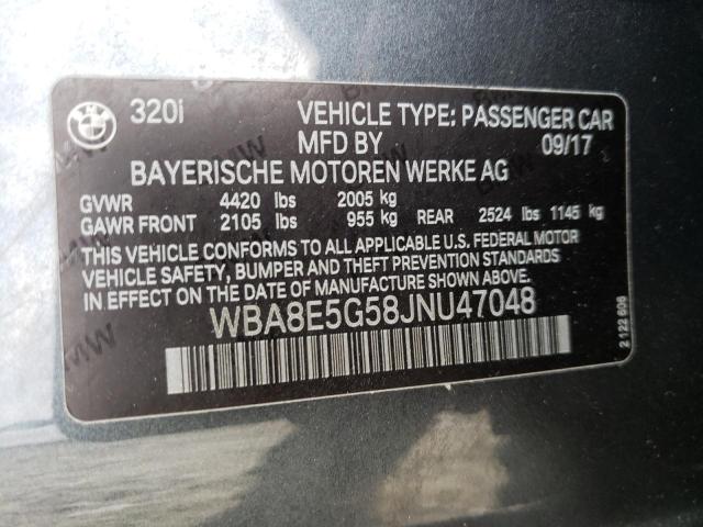 Photo 10 from auction – 2018 BMW 320 XI with VIN WBA8E5G58JNU47048