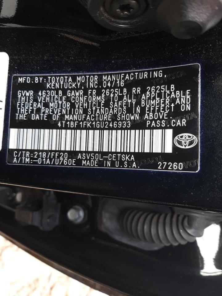 Photo 10 from auction – 2016 TOYOTA CAMRY LE with VIN 4T1BF1FK1GU246933