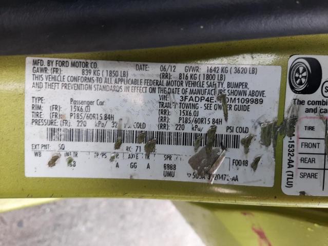 Photo 10 from auction – 2013 FORD FIESTA SE with VIN 3FADP4EJ9DM109989