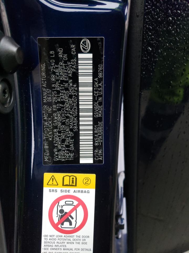 Photo 10 from auction – 2017 LEXUS ES 350 with VIN 58ABK1GG3HU073724