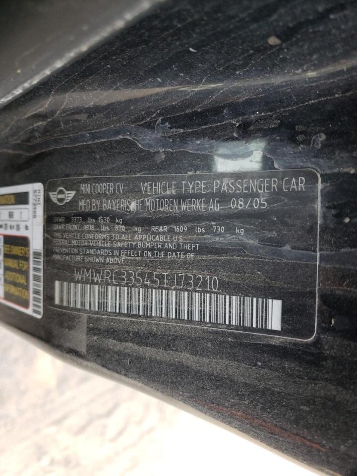 Photo 10 from auction – 2005 MINI COOPER with VIN WMWRC33545TJ73210