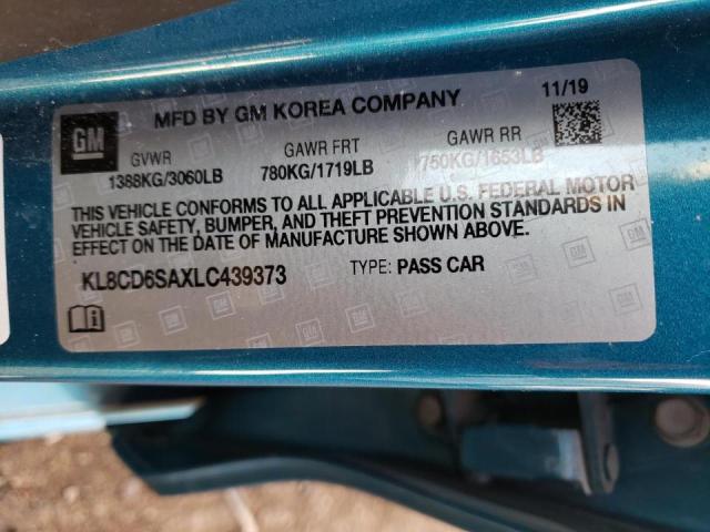 Photo 10 from auction – 2020 CHEVROLET SPARK 1LT with VIN KL8CD6SAXLC439373