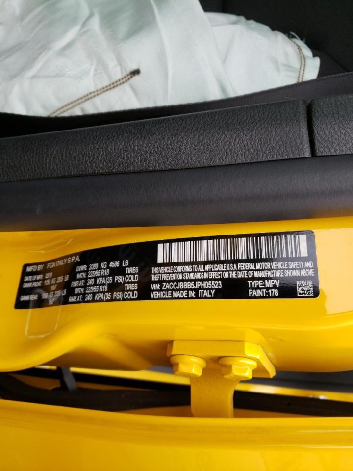 Photo 10 from auction – 2018 JEEP RENEGADE L with VIN ZACCJBBB5JPH05523