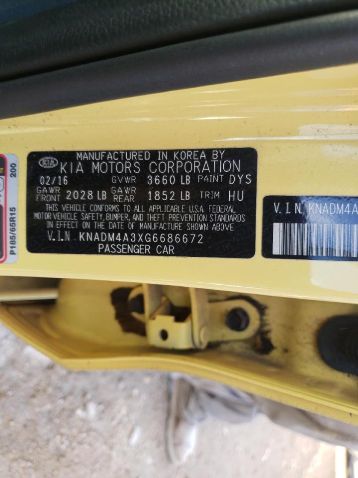 Photo 10 from auction – 2016 KIA RIO LX with VIN KNADM4A3XG6686672