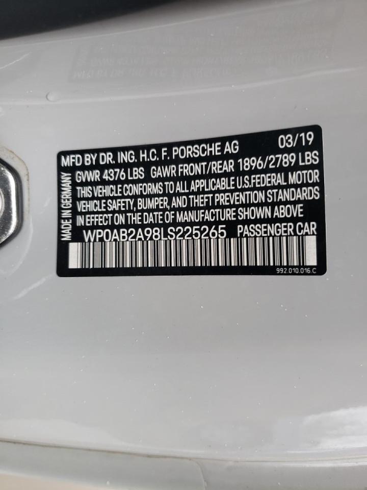 Photo 10 from auction – 2020 PORSCHE 911 CARRER with VIN WP0AB2A98LS225265