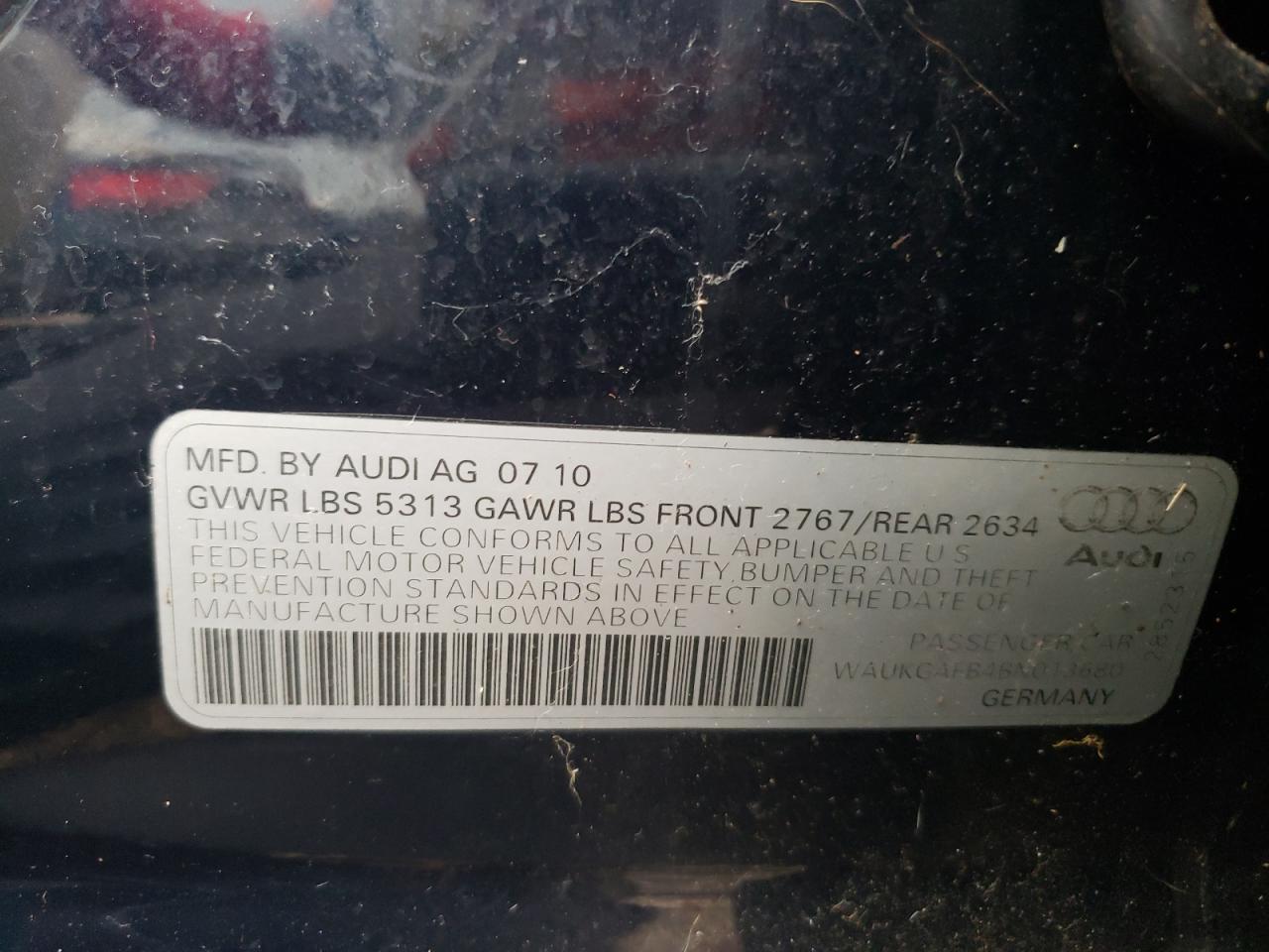 Photo 10 from auction – 2011 AUDI A6 PRESTIG with VIN WAUKGAFB4BN013680