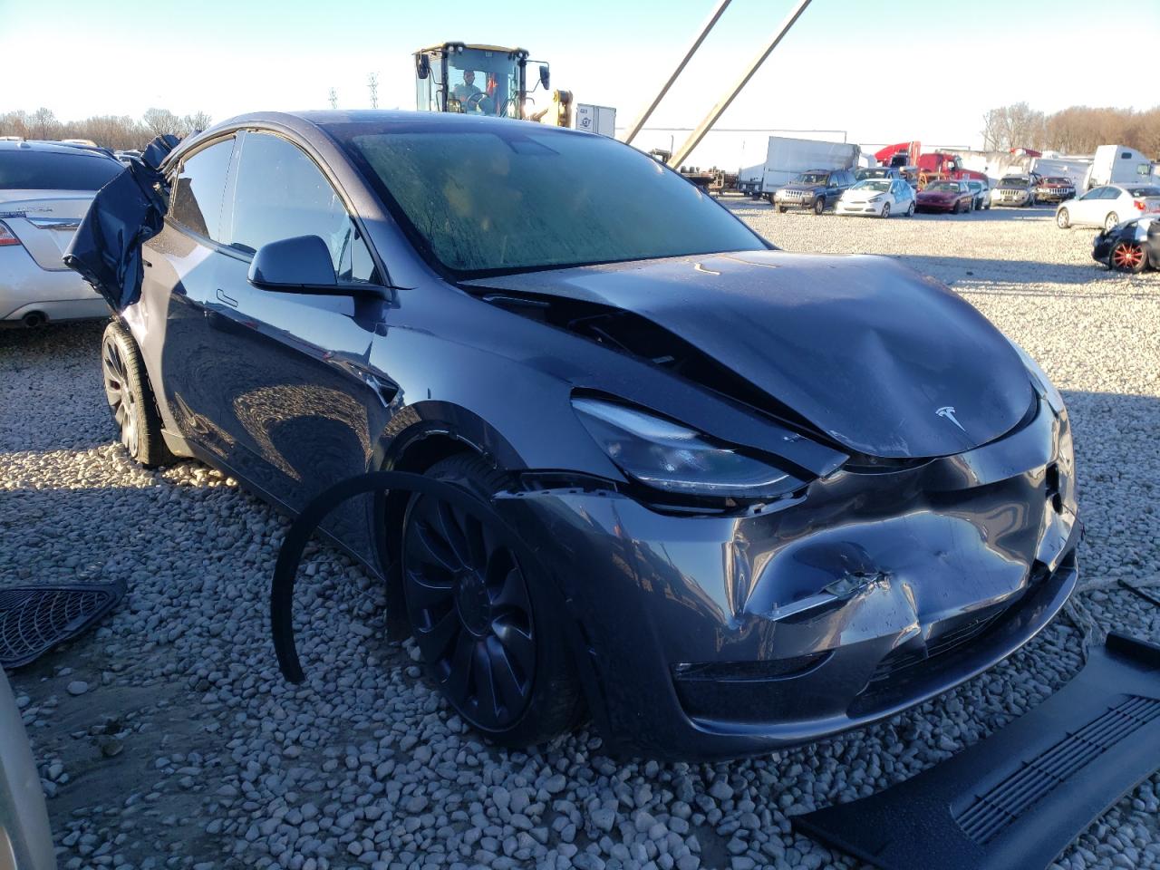 TESLA MODEL Y 2021 with VIN 5YJYGDEF8MF257224 - Photo from auction