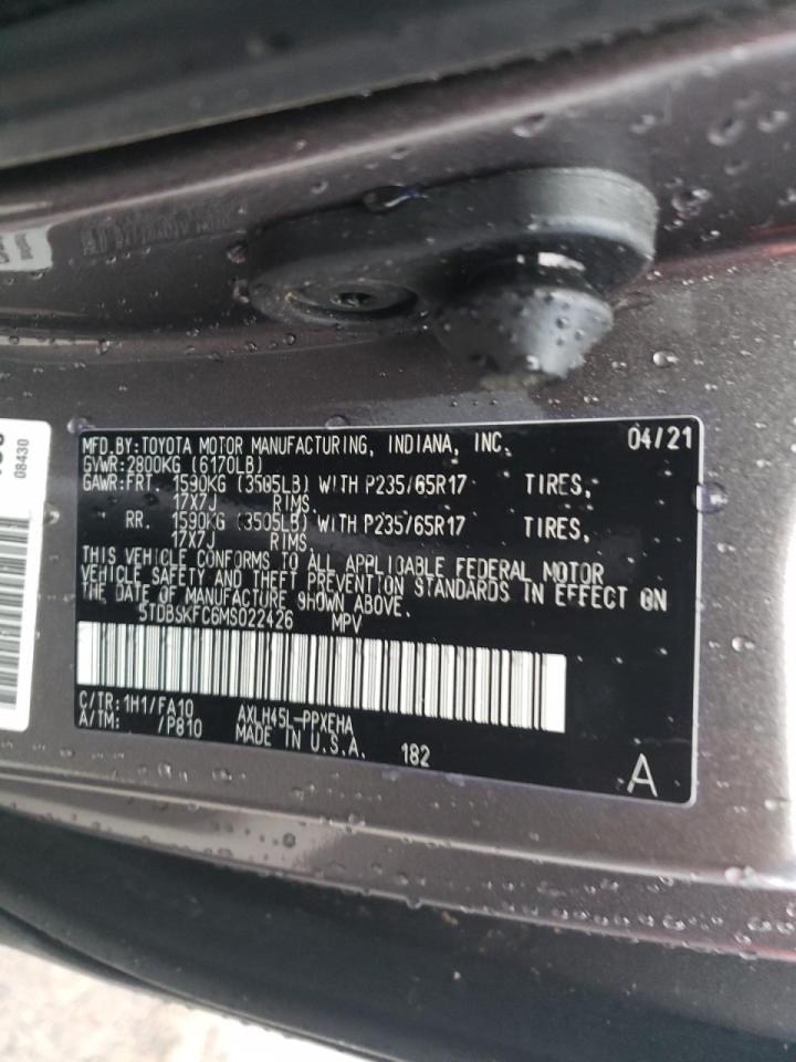 Photo 10 from auction – 2021 TOYOTA SIENNA LE with VIN 5TDBSKFC6MS022426