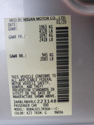 Photo 10 from auction – 2020 NISSAN ALTIMA S with VIN 1N4BL4BV4LC223148