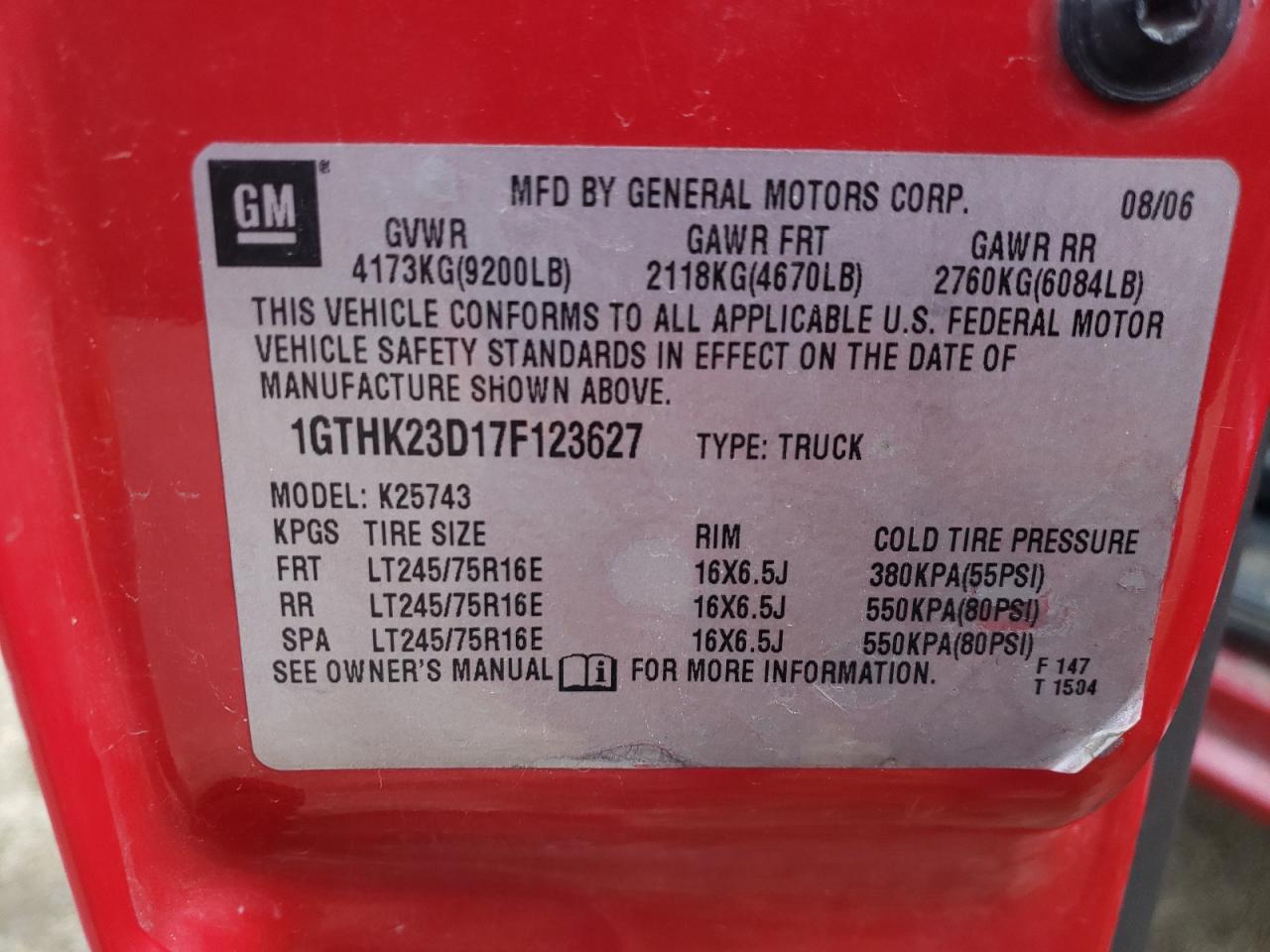 Photo 10 from auction – 2007 GMC SIERRA K25 with VIN 1GTHK23D17F123627