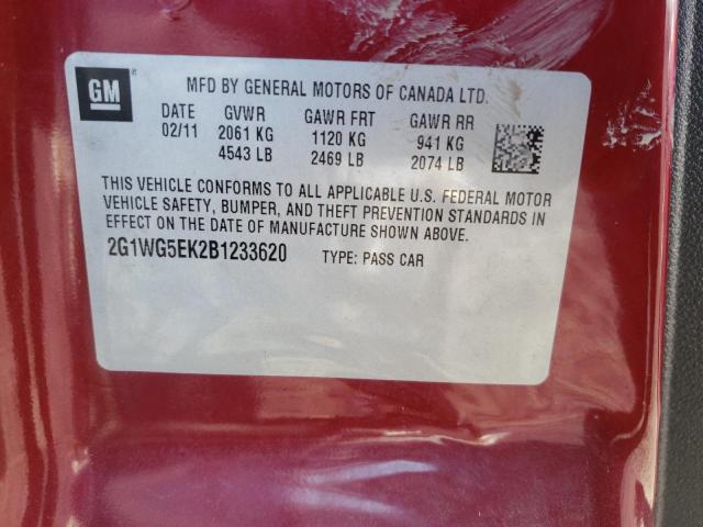 Photo 10 from auction – 2011 CHEVROLET IMPALA LT with VIN 2G1WG5EK2B1233620