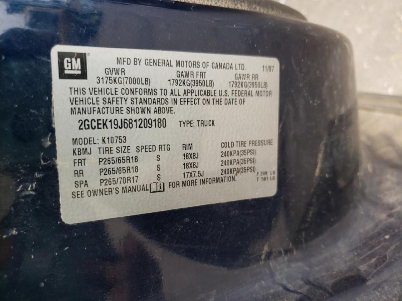 Zdjęcie 10 z aukcji – 2008 CHEVROLET SILVERADO z VIN 2GCEK19J681209180