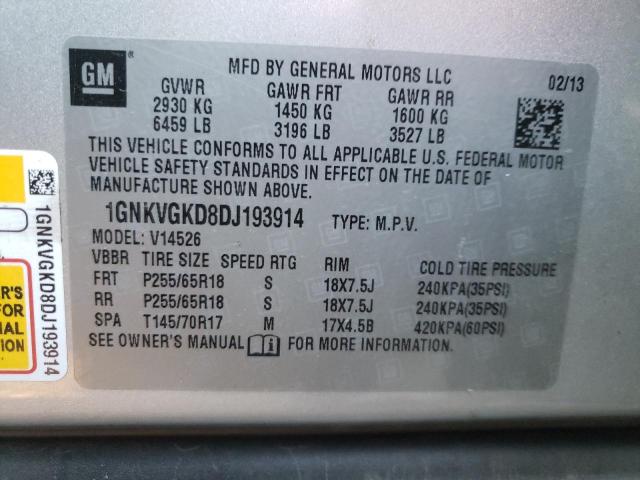 Photo 10 from auction – 2013 CHEVROLET TRAVERSE L with VIN 1GNKVGKD8DJ193914