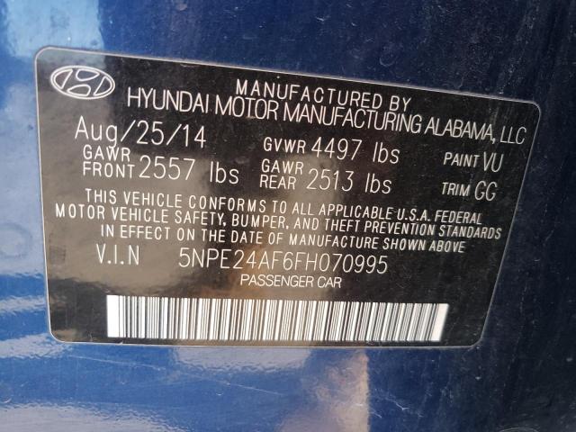 Photo 10 from auction – 2015 HYUNDAI SONATA SE with VIN 5NPE24AF6FH070995
