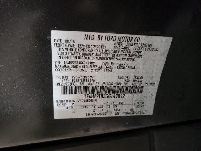 Photo 10 from auction – 2016 FORD TAURUS SEL with VIN 1FAHP2E83GG142892